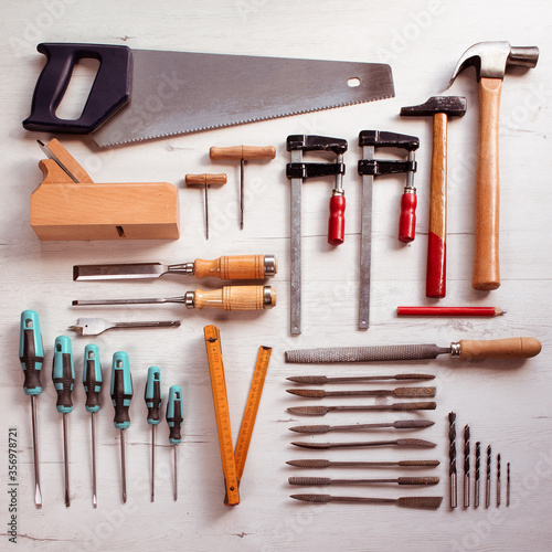 Wallpaper Mural Woodworking carpenter tools Torontodigital.ca