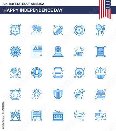 Happy Independence Day 25 Blues Icon Pack for Web and Print bloons; maony; america flag; dollar; american ball photo