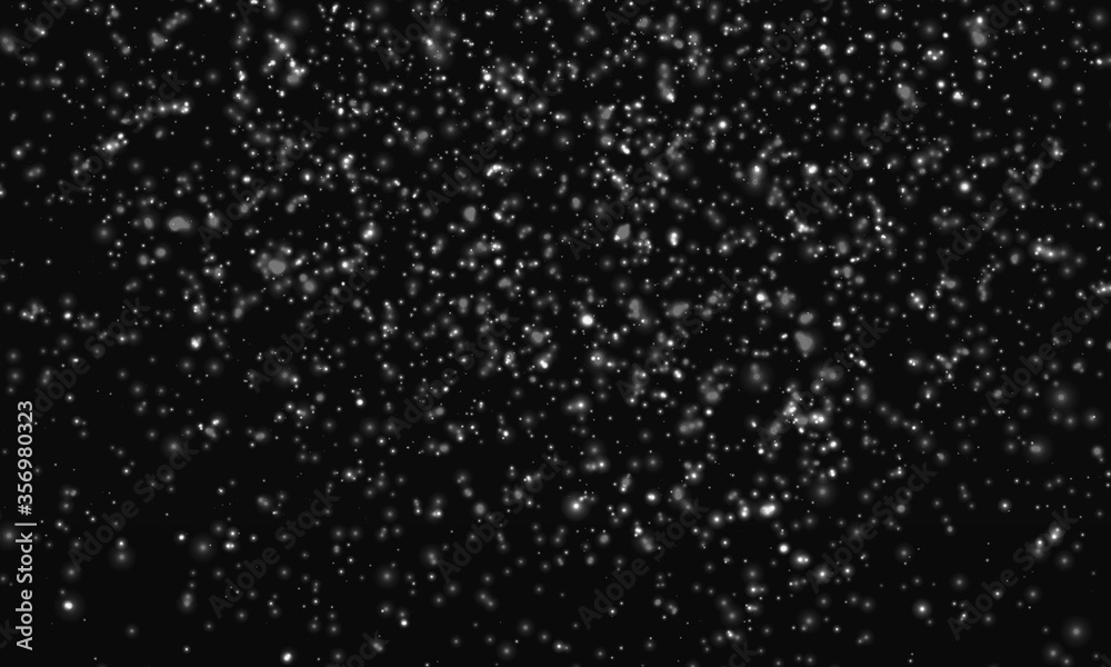 Obraz premium Snow Night. White Snowflakes. Falling Snow.
