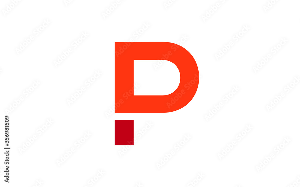 DP or PD Letter Initial Logo Design, Vector Template