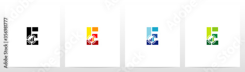 Bar Chart And Crosshair On Letter Logo Design E