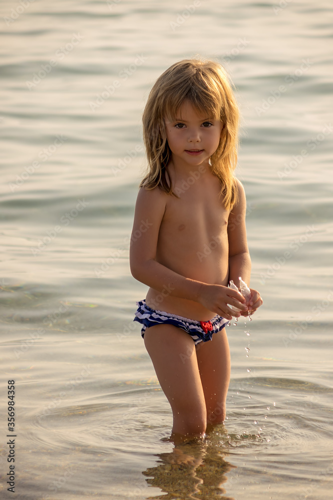 child in the sea