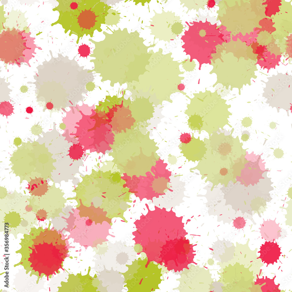 Paint stains splashes seamless vector pattern