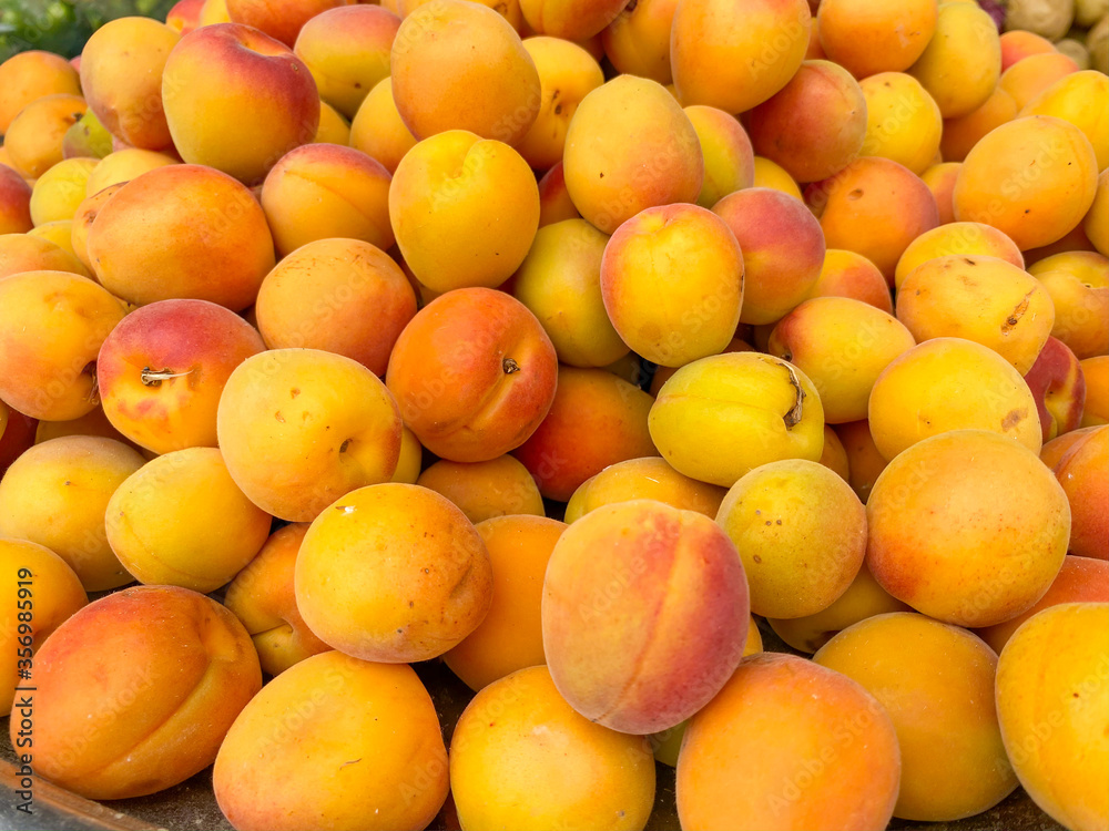 organic farmers market. Fresh apricot.