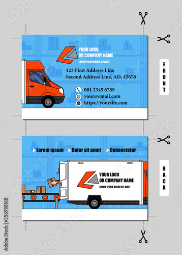 Delivery or logistics and transportation business card