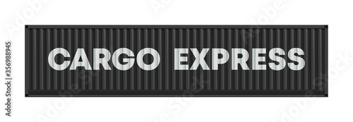 Flat side view cargo express 40 foot container delivery. Large metal 40 ft containers for transportation. Delivery of cargo shipping. illustration