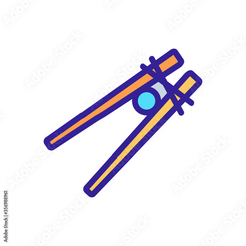 beginner training sushi chopsticks icon vector. beginner training sushi chopsticks sign. isolated color symbol illustration