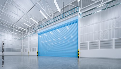 Roller door or roller shutter. Also called security door or security shutter. For protect residential  commercial and industrial building i.e. house  factory  warehouse  hangar  store etc. 3d render.