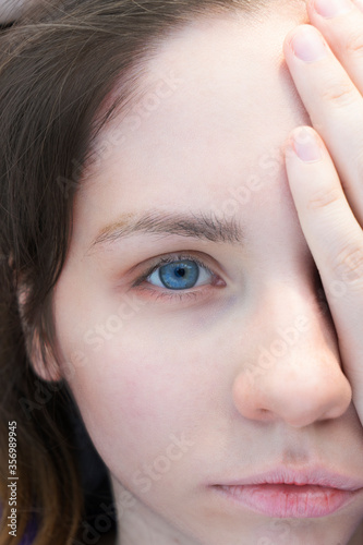 close up portrait of young woman