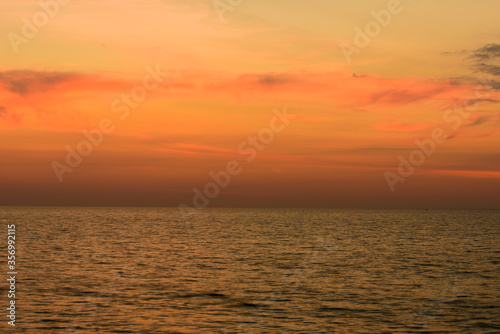 Landscape of sunset with at Nai Yang Beach, Phuket Province, Thailand. © wuttichok