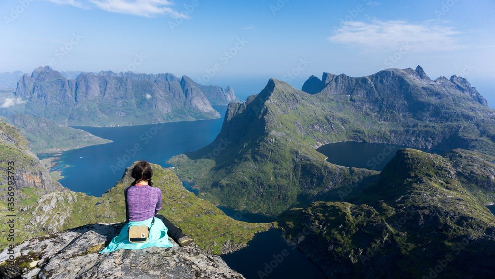 Naklejka premium Reinebringen nordic views to fjords and islets in arctic Norway