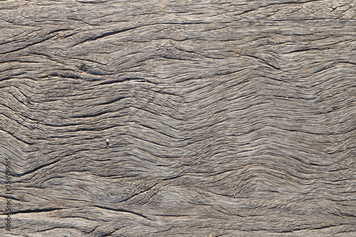 Close-up the old hardwood railway sleeper timber unique texture and shape