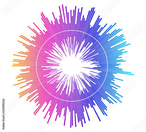 Color circular equalizer music player isolated08