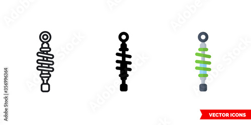 Damper icon of 3 types. Isolated vector sign symbol.