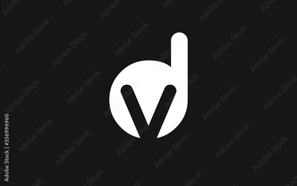 Obraz premium dv or vd Letter Initial Logo Design, Vector Template