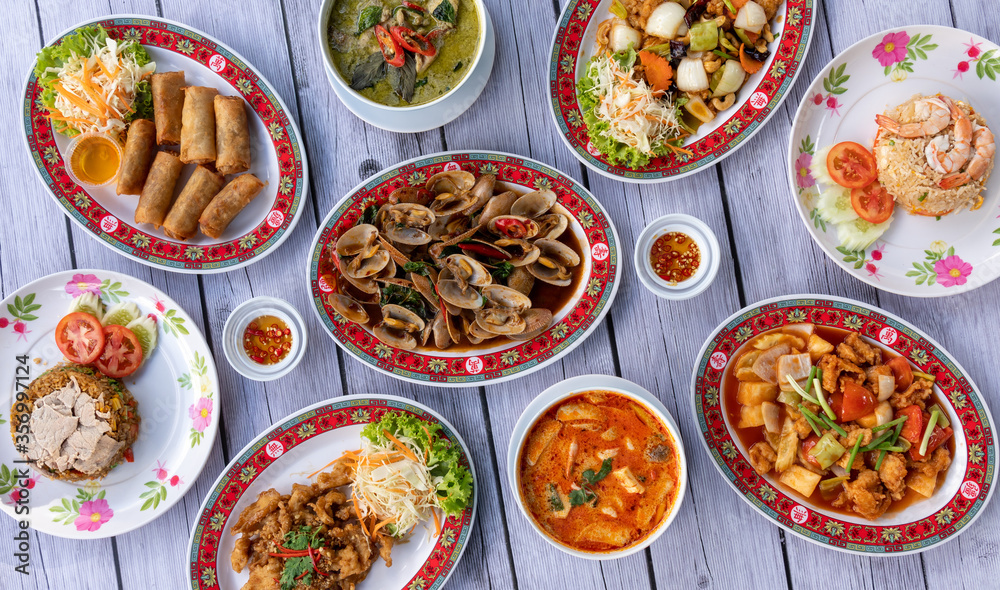 Thai Mixed Dishes of Food Thai Mixed Dishes of Food