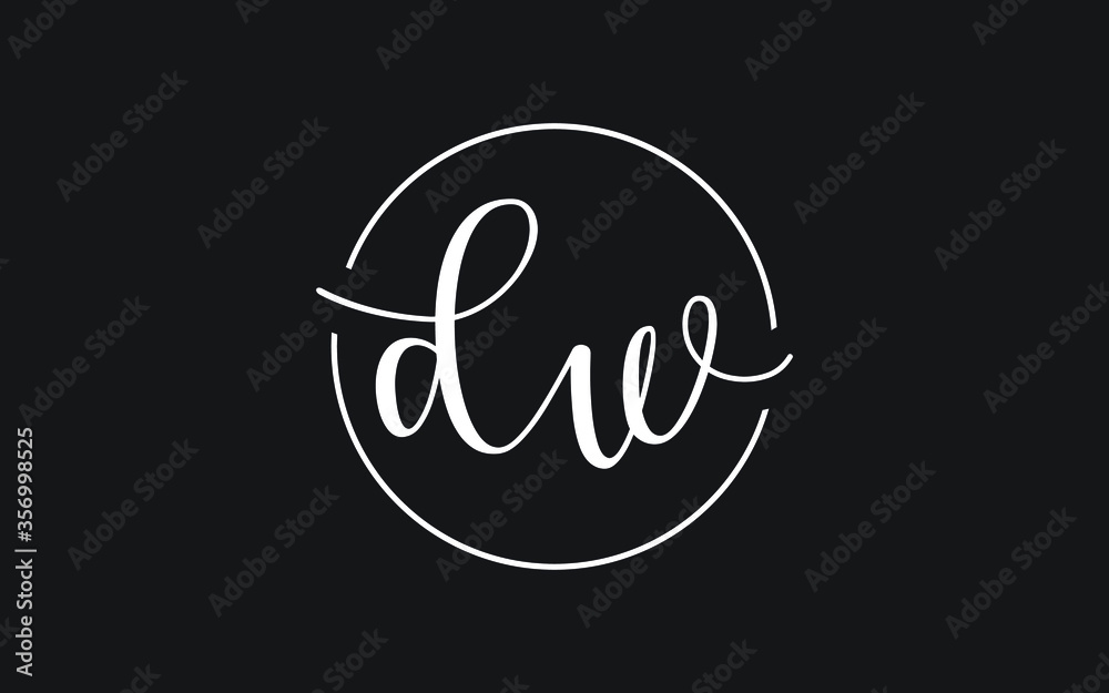 dw or wd Cursive Letter Initial Logo Design, Vector Template dw or wd Cursive Letter Initial Logo Design, Vector Template