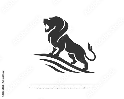 Stand high with pride roaring lion logo, symbol, design illustration