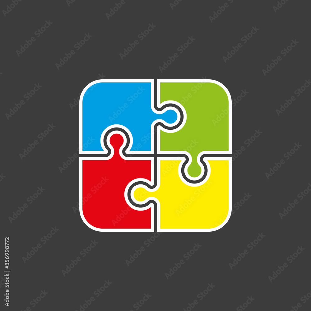 Simple Puzzle four piece business presentation. Circle outline puzzle, Closed cycle infograph. 4 Step contour process diagram. Section line compare puzzle banner. Simple Puzzle four piece business presentation. Circle outline puzzle, Closed cycle infograph. 4 Step contour process diagram. Section line compare puzzle banner.
