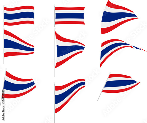 Vector Illustration of Set with Thailand Flag