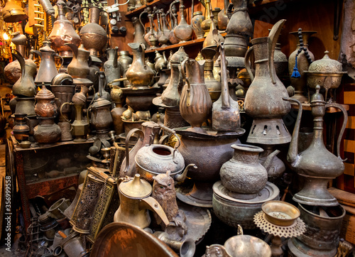 antique arabic jugs vases trays