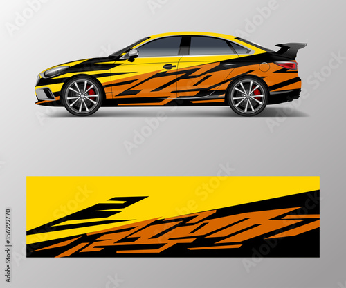 modern racing car wrap strip for racing sport car design. © Saiful