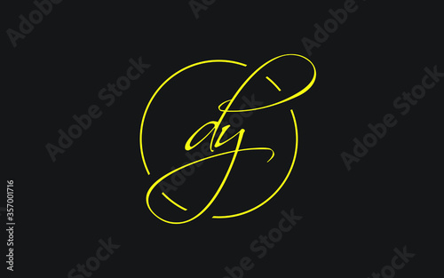 dy or yd Cursive Letter Initial Logo Design, Vector Template photo