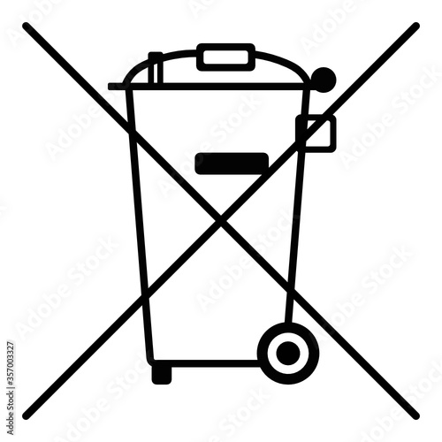 Trashcan recycle vector symbol isolated on white background, Do not litter