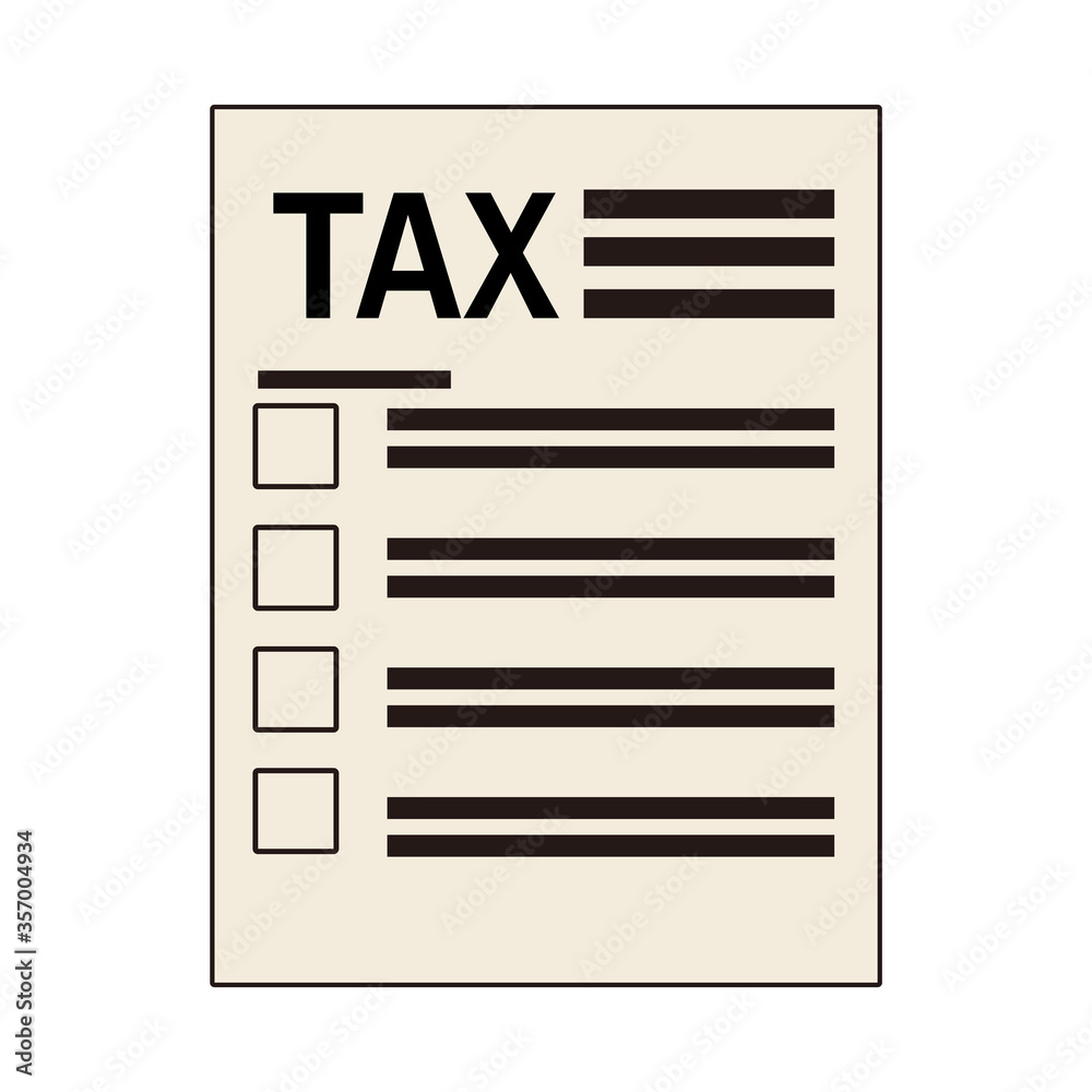 tax financial document paper isolated icon