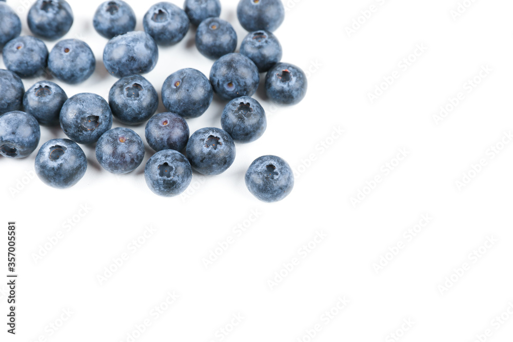 blueberry berries on white background top view with copy space blueberry berries on white background top view with copy space