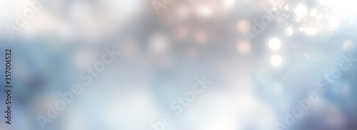 Beautiful christmas winter background - festive blurred bokeh blue lights - xmas and new year card - banner, header, panorama