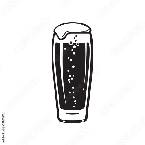 Willi Becher beer glass. Hand drawn vector illustration isolated on white background. photo