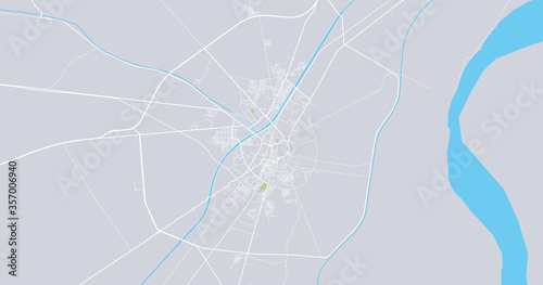 Urban vector city map of Larkana, Pakistan photo