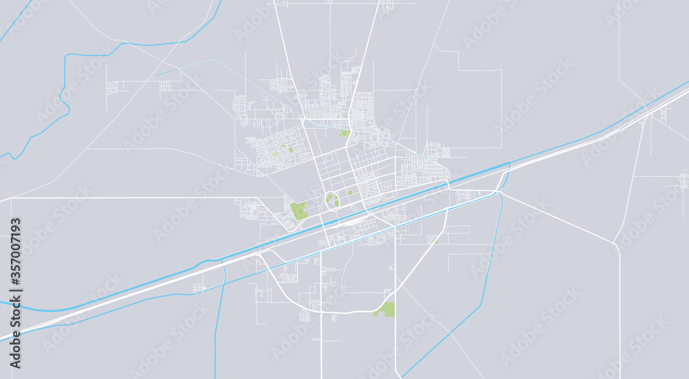 Urban vector city map of Sahiwal, Pakistan
