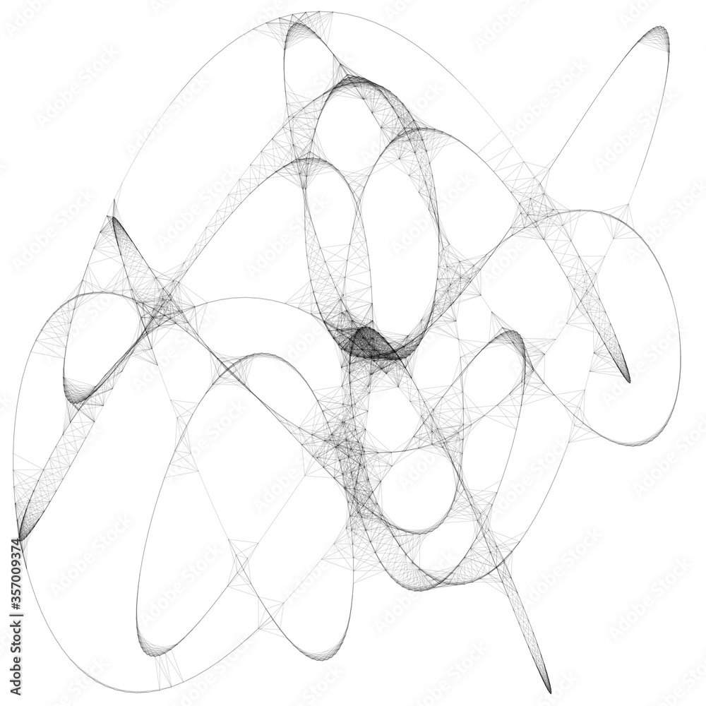 Fototapeta premium Drawn sketch line art computer generated art