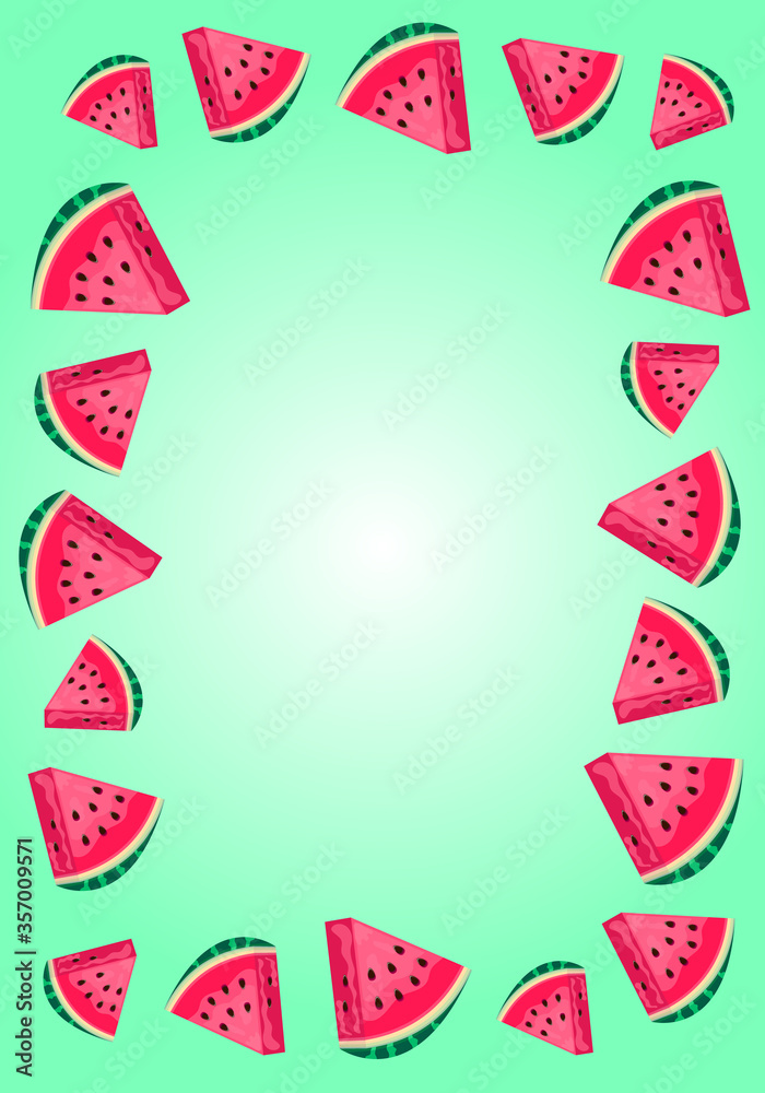 Frame of watermelon slices Frame of watermelon slices
