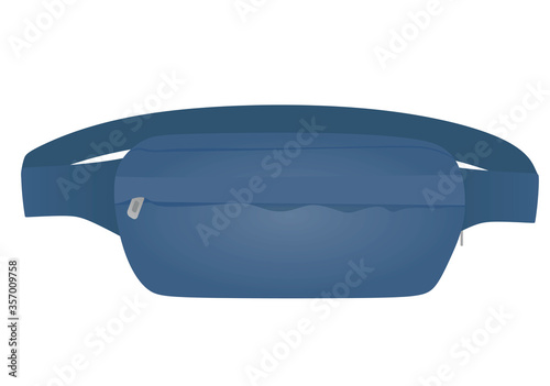 Blue bum bag. vector illustration