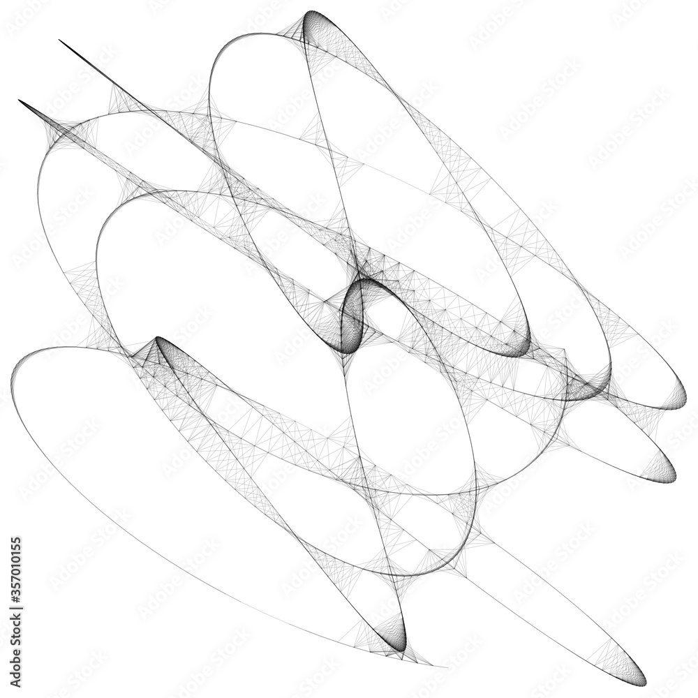 Naklejka premium Drawn sketch line art computer generated art