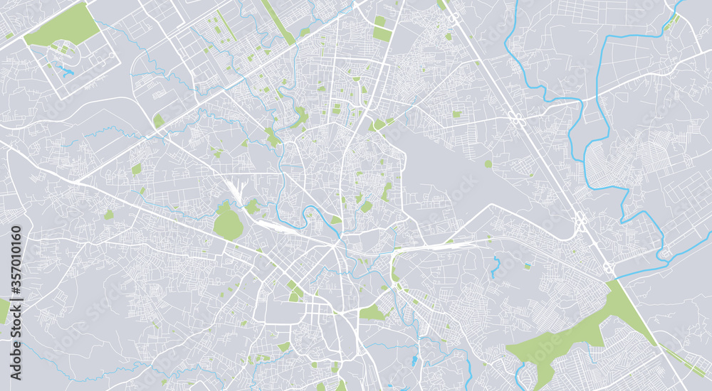 Urban vector city map of Rawalpindi, Pakistan