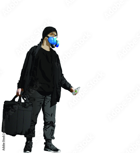 masked delivery worker