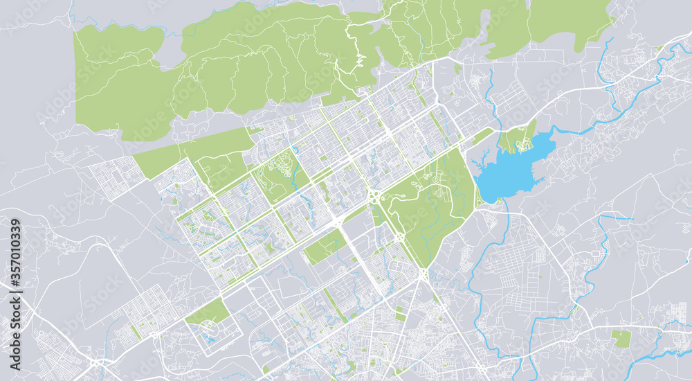 Urban vector city map of Islamabad, Pakistan