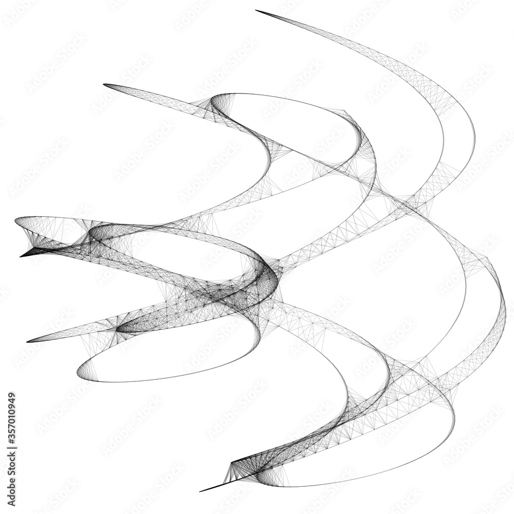 Fototapeta premium Drawn sketch line art computer generated art