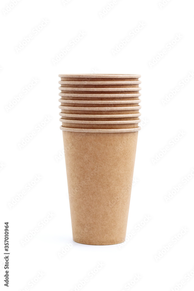 Paper cups isolated on white background. Paper cups isolated on white background.