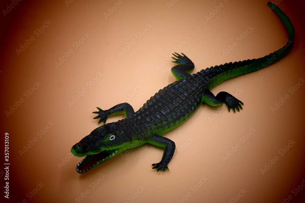 Naklejka premium lizard on black background