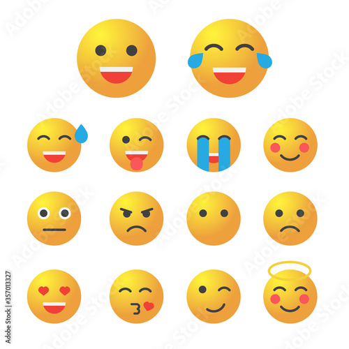 Emoticon set. Collection of Emoji. 3d emoticons eps10