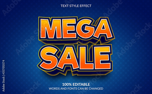 Editable Text Effect, Mega Sale Text Style