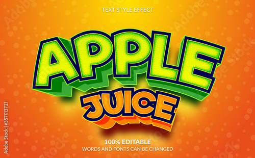 Editable Text Effect, Apple Juice Text Style