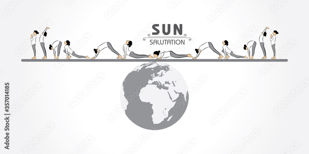 A Girl doing Sun Salutation for International Yoga Day observed on 21st June