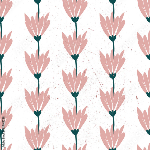 Vector seamless pattern with daisies . white background