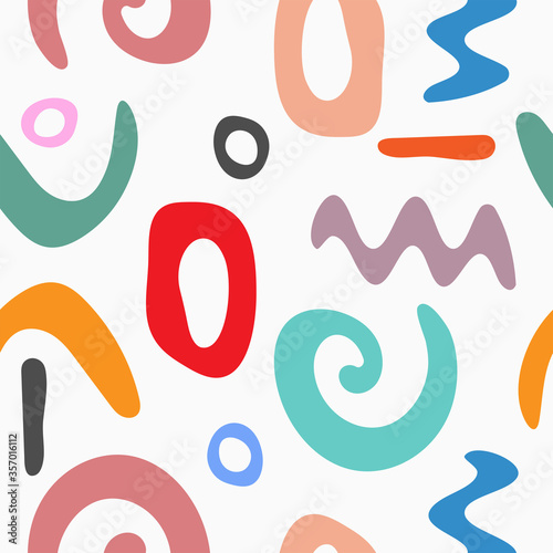 Seamless pattern with different elements. Abstract vector illustration.